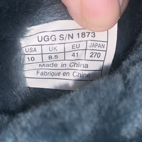 UGG Australia Bailey Button Triplets Womens 10 Teal Green Sheepskin Leather Tall - Picture 11 of 15